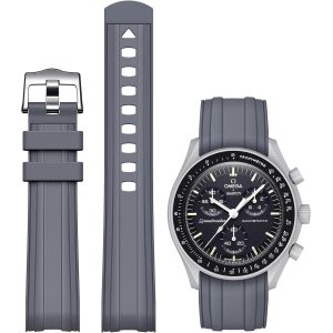 Kal-Bracelet De Rechange En Caoutchouc Souple Pour Montre Omega X Swatch Moonswatch Speedmaster - 20 Mm - Neuf