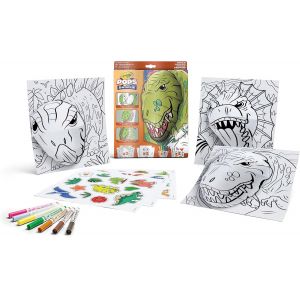 POPS-Kit d'activités 3D,pour colorier et créer des dessins 3D,Activité Créative et Cadeau pour Enfants,sujet Dinosaures,à partir de 6 ans,04-2800 - Neuf