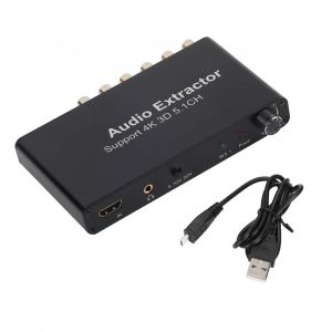 Rca Audio Extractor 4k 3d 5.1ch Hd Interface Multimedia Convertisseur Audio Analogique Pour Ps4 Dvd Hd Tv - Neuf
