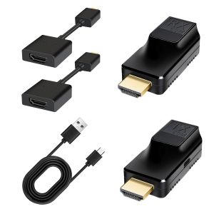 SUNY-Rallonge Hdmi 60 M Avec Répéteur Hdmi 1080P @ 60 Hz Convertisseur Rj45 Vers Hdmi,Câble Ofc Cat5E/Cat6/Cat7 Avec Adaptateur Hdmi Mâle Vers Femelle - Neuf