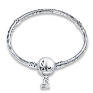 Bracelet &Agrave; Breloques Pour Femme En Argent Sterling 925, Fermoir Papillon En Forme De C?ur, Longueur Ajustable Pour Un Usage Quotidien - Neuf