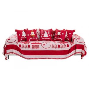 Housse De Canap&eacute; De No&euml;l 130 X 180 Cm, Rouge, En Polyester, Pour Canap&eacute; - Neuf