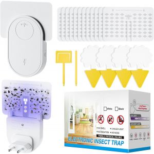 ASFASFq-2 Pièges Anti Moucherons Interieur,Piege Lumineux Anti Moucheron Enfichables pour Moucheronsune,Utilisé pour Attraper Les Moucherons Cuisine,Les Mouches,Équipé d'une lumière LED et UV Réglabl - Neuf