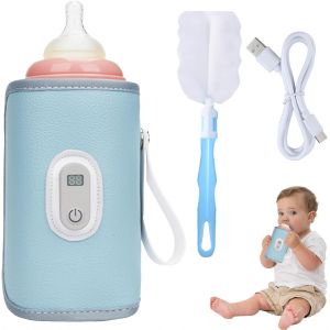 Usb Baby Bottle Heater,Portable Usb Bottle Warmer With Lcd Display,Adjustable Temperatures Bottle Warmer,5 Adjustable Temperatures,Bottle Warmer For Home,Outdoor,Travel (A) - Neuf