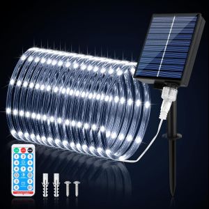 Jgd-Guirlande Lumineuse Solaire De 20 M Avec 200 Led, 8 Modes, Minuterie &Agrave; Intensit&eacute; Variable, &Eacute;tanche, Pour Cour, Cl&ocirc;ture, Terrasse, Jardin, Arbre, F&ecirc;te, No&euml;l - Neuf