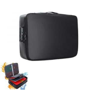 Sac de rangement de documents ignifug&eacute; avec serrure pour la maison, le bureau et les voyages, &eacute;tanche et portable - Neuf