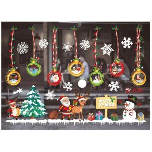Décorations de fenêtre de Noël, autocollants de fenêtre de Noël pour les décorations de fenêtre de vacances de Noël pour la maison, l'école, le bureau, la décoration de fenêtre d'hiver (style 3) - Neuf