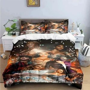 Parure De Lit Avec Housse De Couette Et Taie D'oreiller Pour Garcon S Et Filles, Motif Chanteuse Pop B-Beyonce, Pour Lit Double, Queen Ou King Size - Neuf