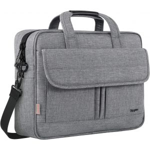 acdsgd-Sacoche Ordinateur Portable 15.6 Pouces Imperm&eacute;able Mallette Sac &agrave; Bandouli&egrave;re pc Tablette Cartable Cadeau pour Hommes Femmes Coll&egrave;ge Cours Travail Affaires Voyage Gris - Neuf