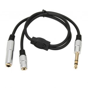 CâBle SéParateur StéRéO Trs 1/4 Pouces, 1 Divisé En 2, CâBle Audio 6.35mm MâLe à 6.35mm 3.5mm Femelle Pour Amplificateur Microphone - Neuf