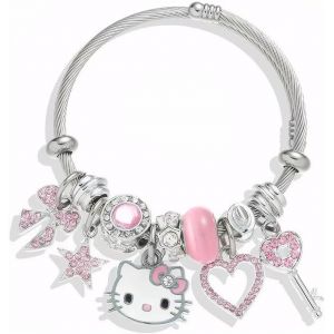 Eryi-Bracelet Pour Femmes Anime Bracelet Chat Acier Inoxydable Avec Pendentif En Forme De Chat Mignon Reglable Bracelet Bijoux Personnalisé Cadeau - Neuf