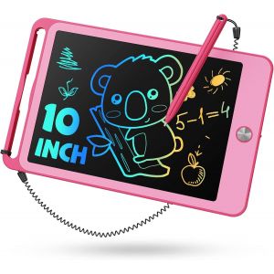 ERYI-Tableau D'Écriture Lcd Enfants Jouets Educatif,Tablette Dessin Enfants De 10 Pouces Ardoise Magiqu Coloré,Cadeaux D'Anniversaire Noël Pour Les Filles Et Garçons De 3 4 5 6 7 Ans (Rose) - Neuf