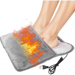 Chauffe-Pieds Chauffant Usb Pour L'hiver, Coussin Chauffant Électrique Confortable, Température Constante De 49 °C, Paillasson En Polaire Douce Lavable Pour Hommes Et Femmes - Neuf