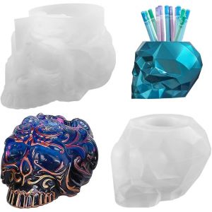 Pack De 2 3d De Résine Moules En Silicone Résine De Stockage Des Moules En Résine Époxy Moules Pour Bougies Et Des Pinceaux De Maquillage - Neuf