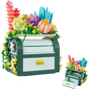lbgwp60-Succulent Treasure Box Jouets De Construction Ensembles De Blocs De Construction De Plantes Artificielles Ensembles De Construction Botaniques Créatifs Pour Garçons Et Filles (867 Pièces) - Neuf
