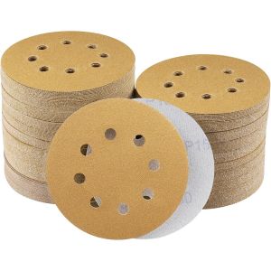 Lot de 120 Feuilles de Disque Abrasif 125mm, 8 Trous Disque Poncage 125mm, Disque a Poncer 125mm (Grain 40/60/80/100/120/150/180/240/320/400/600/800) Dix pièces par taille de particule - Neuf