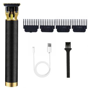 Tondeuse &Agrave; Cheveux &Eacute;lectrique Usb Professionnelle Sans Fil, Rasoir &Agrave; Barbe, Noire - Neuf