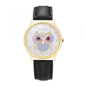 Gaiety &Agrave; La Mode Femmes Dame Montre Pu Sangle Mignon Hibou Cadran Montre-Bracelet &Agrave; Quartz (Noir) - Neuf