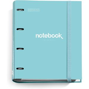 Eryi-- Carpebloc A4 Emotions, Classeur À 4 Anneaux + Recharge 100 Feuilles A4 + Intercalaires Et Enveloppe, Petits Carreaux 5 Mm, Papier 90 G/M², Fermeture Caoutchouc, Bleu Ciel - Neuf