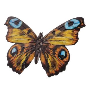 Décoration murale extérieure Papillon Décoration Métal Papillon Décor jaune - Neuf