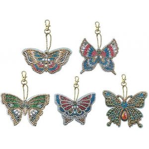 Lot De 5 Porte-Clés En Forme De Diamant Pour La Peinture Au Diamant,Pour La Décoration De Bijoux - Neuf