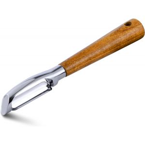 Letnerny-Plucheur Pour Gaucher - Pour Légumes, Pommes De Terre, Fruits, Pommes, Carottes - Lames Tranchantes Durables En Acier Inoxydable - Manche En Bois D'acacia Antidérapant - Neuf
