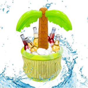 Palmier Gonflable Seau à Boissons ¿ Rafraîchisseur de Boissons pour Fête d¿Été, Piscine et Plage ¿ Seau Gonflable Original pour Bière, Cocktails, Jus - Neuf