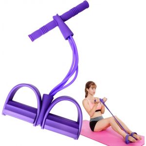 Feezi Corde &Eacute;lastique Avec P&eacute;dale De Pied Abdominal Pour Exercices De Gym &Agrave; La Maison,Yoga,Fitness - Neuf