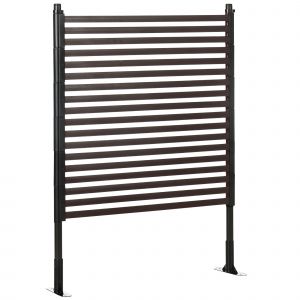 Cl&ocirc;ture De Jardin Panneau M&eacute;tal Rev&ecirc;tement Pe - 93 X 22 X 124 Cm - Marron Fonc&eacute; - Neuf