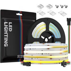 Subzonal-Fcob Cct Ic Ruban Led Haute Densit&eacute; Adressable Par Pixel 2700k-6000k Cob Cct+Ws2811 Ic Bande Led 5m 576leds/M 10w/M Dc24v Ip30 Changement De Couleur Diy D&eacute;coration - Neuf