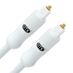 Câble audio optique blanc [3 m]-Câble fibre optique numérique SPDIF Toslink pour barre de son,TV,home cinéma,lecteur Blu-ray-Blanc,haut débit,faible perte,connecteurs plaqués or - Neuf