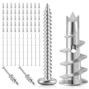 MEVRONISSHOP-50Pcs Cheville Placo Charge Lourde, Vis Placo avec Vis, Chevilles Placo, Chevilles Auto-Bloquantes, Cheville Molly pour La Fixation Dans Le Béton, Les Briques, Les Plaques de Plâtre, Etc - Neuf
