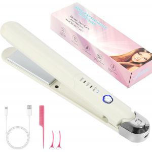 Lisseur Cheveux Sans Fil,2 En 1 Céramique Lisseur Boucleur Cheveux 4 Température,Température Réglable 140°C-200°C,Lisseur Boucleur Pour Femme Vacances, Voyages, Camping Styling,Noir - Neuf