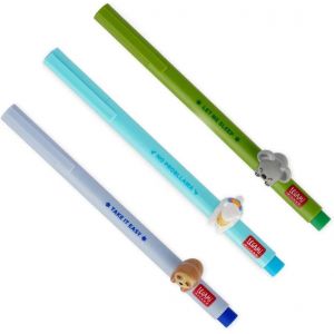 Tianyi-Lot De 3 Stylos Gel - Lovely Friends - Animaux Décoratifs - Amovible Et Recombinable - Empêche Le Rouleau - Pointe Fine De 0,5 Mm - Lot De 3 - Paresseux Lama Et Koala (Lot De 3) - Neuf