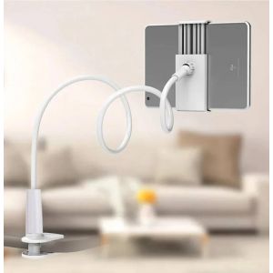 Clip De Support De T&eacute;l&eacute;phone &Agrave; 360 Degr&eacute;s,Avec Poign&eacute;e,Bras Long Flexible,Col De Cygne,Tablette,Pince De Montage Pour Lit Paresseux,Accessoires Pour Ipad Iphone.White. - Neuf