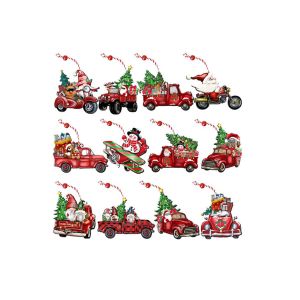 24 d&eacute;corations de sapin de No&euml;l en bois - D&eacute;corations &agrave; suspendre pour les f&ecirc;tes - Neuf