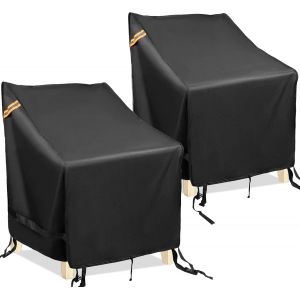 Ulteronixshop-2 Pi&egrave;ces Housse Chaise Jardin, 600d Oxford Pour Meubles De Jardin R&eacute;sistant &Agrave; L'hiver Pour Coupe-Vent, Anti-Uv Housses Fauteuil Jardin,Imperm&eacute;able Avec Poign&eacute;es-74 X 76 X 91 Cm - Neuf