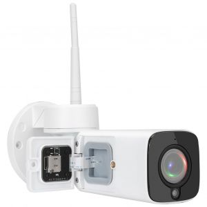 Camera de securite 1080P WiFi etanche IP66, panoramique, inclinaison, zoom, vision nocturne, prise UE 110-240 V - Neuf