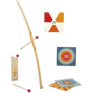 Eryi-- Set Tir À L'arc En Bois - Un Arc Et 3 Flèches, Un Carquois Et 4 Cibles - Jeu De Plein Air Et Sport - Adresse Et Motricité - Certifié Fsc - Dès 5 Ans, J03172 - Neuf