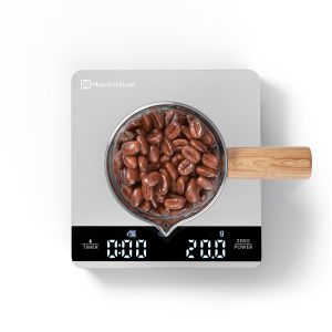 Mini Balance &Agrave; Caf&eacute; Avec Minuterie, Rechargeable, 2 Kg/0,1 G, Balance De Pr&eacute;cision Pour Expresso Et Pour-Over, Balance De Cuisine Num&eacute;rique Portable Avec Chronom&eacute;trage Automatique - Neuf