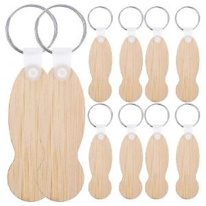 10pcs Shopping Trolley Tokens Bamboo Trolley Tokens Portable Key Ring Pendentifs Convenient Trolley Tokens - Neuf