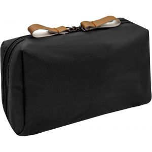 Trousse Maquillage Femme Fille Petite Pochette Maquillage de Sac Trousse de Toilette Voyage Petite Portable Imperméable Sacs à Main Maquillage (Noir - Intérieur: Rouge) - Neuf