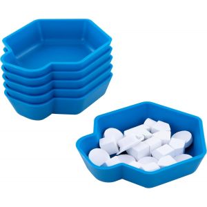 Shell Bols à jetons - 6 Plateaux à jetons colorés pour Accessoires de Jeux de société, jetons, meeples et Autres Petits Objets, Couleur:Sky Blue - Neuf
