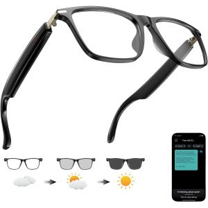 Blazeflux-Lunettes Intelligentes Traduction Ia Chatgpt Bluetooth 140 Langues, Verres Colorants, Ecouteur Integre Voyage Affaires - Neuf