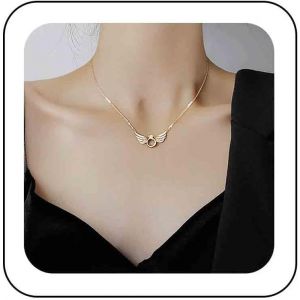 Kales-Collier Ras Cou Aile Cristal Vintage Collier Pendentif Aile D'ange Collier Aile Cz Collier Ras Cou Strass Bijoux Pour Femmes Et Filles - Neuf
