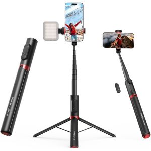 LORANKA-x Drex Lee Boom Perche &agrave; Selfie ST30 Lite, Tr&eacute;pied Automatique 57,9'' avec T&eacute;l&eacute;commande et Support pour Griffe, pour iPhone, pour Android, Enregistrement Vid&eacute;o, Voyage, Vlogging, Voir - 5292 - Neuf