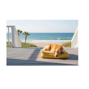 Coussin Pour Chien - Baldar - Rectangulaire 80x60x18 Cm - Flocons Memory Foam - Housse Amovible Zipp&eacute;e - Neuf