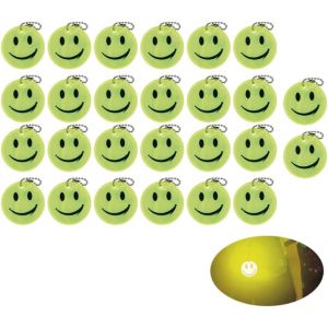 Acdsgd-26 Pcs Pendentifs R&eacute;fl&eacute;chissant De S&eacute;curit&eacute;, Pendentif R&eacute;fl&eacute;chissant Emoticon, Smiley Porte-Cl&eacute;s R&eacute;flecteur, R&eacute;flecteur De S&eacute;curit&eacute; Enfant, Pour Sac D'&eacute;cole,V&ecirc;tements,V&eacute;lo,Marche,Course - Neuf