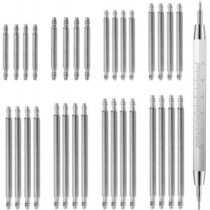 Kal-Kit De Réparation De Montre, 32 Barrettes À Ressort En Acier Inoxydable De 12 À 26 Mm, Outil De Démontage Et De Réparation Pour Bracelet Robuste, Argenté, Argenté - Neuf