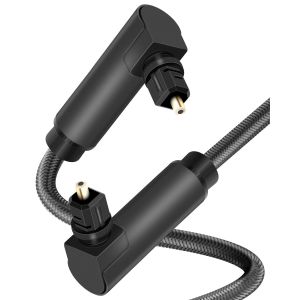 Câble audio optique à 90 degrés,câble optique Toslink à,cordon à fibre optique numérique pour barre de son,télévision,console de jeux (90 degrés,3M/9.84FT) - Neuf